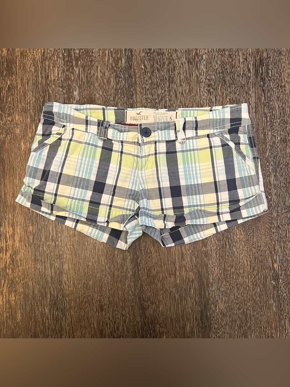 Hollister Plaid Micro Mini Shorts Size 7